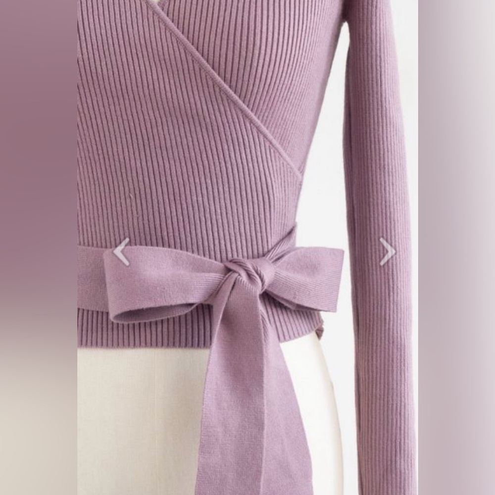 Chicwish Lilac Wrap Sweater & Floral Inky Tulle Midi Skirt Set Size M/L - Picture 8 of 16